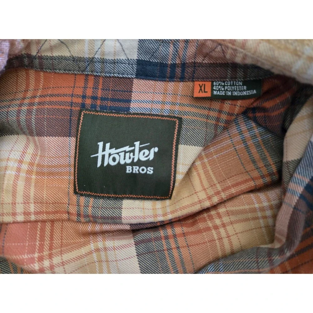 Howler Bros Mens XL Plaid Button Down Shirt Huckberry Harkers Flannel - Picture 2 of 9